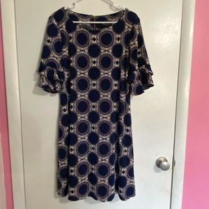 RN Studio by Ronnie Nicole Womens Blue & White dress size 14